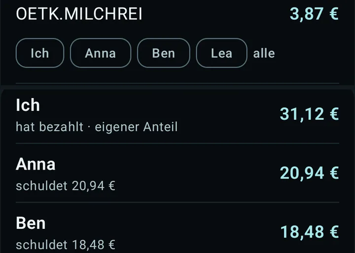 Bonstructer: Bon aufteilen, wer schuldet was